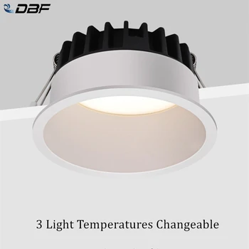 [DBF]2022 Frameless 3 Šviesos Temperatūra Permainingi Įleidžiamas LED Downlight 7W 10W 12W 15W Apvalus LED Lubų Vietoje Šviesos Miegamasis