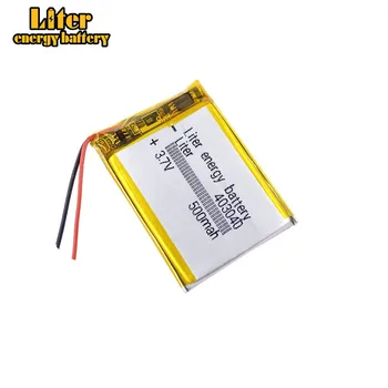 Li-Po 3,7 V ličio polimerų baterija 043040 403040 500mAh MP3, MP4, GPS ir 