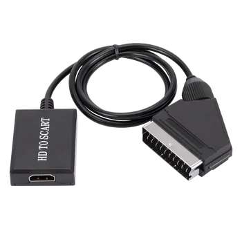 10vnt 1080P HDMI suderinamus su SCART Vaizdo Garso Upscale Konverteris Adapteris, skirtas HD TV, DVD Sky Box, STB Plug and Play nuolatinės SROVĖS Kabelis