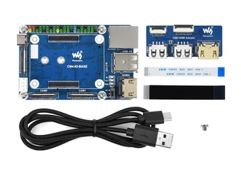Apskaičiuoti Modulis 4 Pagrindines Plėtros Valdybos Priedai Package Type B,CM4-IO-BASE-B + USB HDMI Adapterį, Už RPi Apskaičiuoti Modulis 4