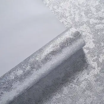 Sidabro Folija, Pilka 3D Gryna Spalva Diatomėjomis Purvo Tapetai Kambarį Viešbutyje Lubų Paprasta Ledo Gėlių Kreko Paramos Tapetai Balta