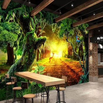 Beibehang Miškai Žaliosios Kraštovaizdžio paveikslą Užsakymą Tapetai, Freskos, Miegamojo Sofa-lova, Koridoriuje jam prilygintą išsilavinimą Meno Tema tapetai, sienų ir 3 d