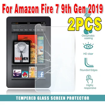 Amazon Fire 7 9 Kartos 2019 Ekrano Apsauginė Plėvelė Anti-Scratch 9H Kietumu Tablet Grūdintas Stiklas 2vnt