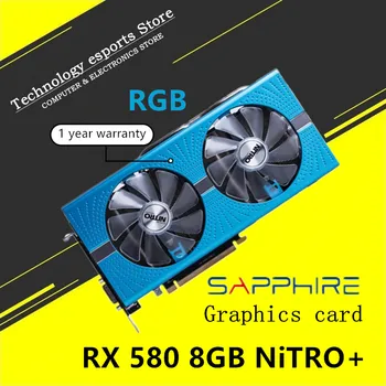SAFYRAS RX 580 8G NiTRO+ ŽAIDIMŲ Vaizdo plokštės Radeon RX 580 8G Grafikos Kortelės RGB