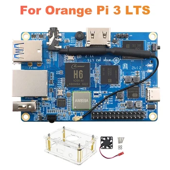 Oranžinė Pi 3 LTS Plėtros Valdybos+Case+Ventiliatorius H6 2G 8G DDR3 EMMSP Atviro kodo Valdybos Android 9.0 Ubuntu, Debian OS