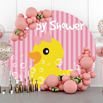 Round Baby Shower Vaikų Gimtadienio Apdailos Šalies Backdrops Individualizuotos Fono Photozone Fone Padengti Reikmenys, Papuošalai