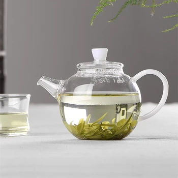 Borosilikatinio stiklo arbatinukas aišku spalva kungfu puodą su infuser filtravimo Stiklo puodą su rankena arbata alaus banką Tėvas