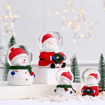 Kalėdiniai Papuošalai Apšviesti Santa Claus Krištolo Rutulį Darbalaukio Papuošalai Organinio Stiklo Kamuolys Kalėdų Dovanos Vaikams Navidad