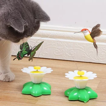 Automatinis Sukasi Katė Žaislas Spalvingų Paukščių, Gyvūnų Formos Plastikinių Pet Šuo Kačiukas Interaktyvūs Žaislai Kačių Reikmenys