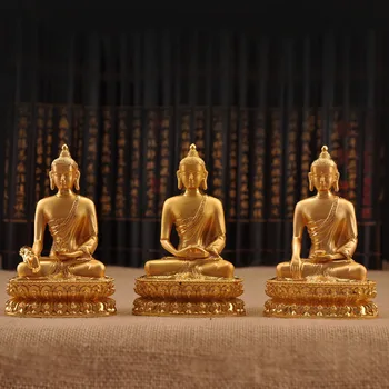 3PCS--GERAS paveikslas Buda NAMŲ efektyvių Apsaugos Talismanas -Tibeto Budizmas, Tantra gilding Phra Sompo Sambo Budos statula