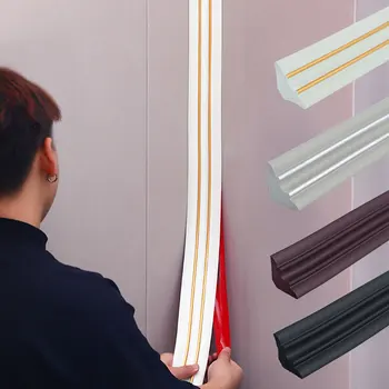 5m Naujas 3D Putos Lubų Kampe Linijos Lipdukas Juosta Lipni Juosmens Baseboard Sienos Kampo Apdailos Gražinimo Linija