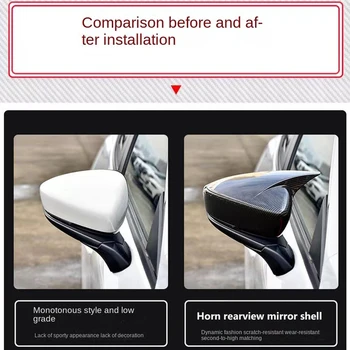 2vnt Automobilių priedai, galinio vaizdo Veidrodėliai padengti atšvaitas veidrodis modifikuotų ragai anglies pluošto shell 