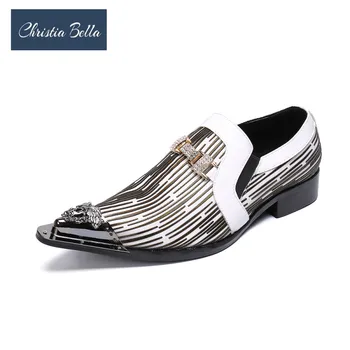 Christia Bella Italijos Stiliaus Vyrų Suknelė, Batai Metalo Pažymėjo Tne Mens Juostele Natūralios Odos Batai Verslo Šalies Vyrų Oksfordo Bateliai