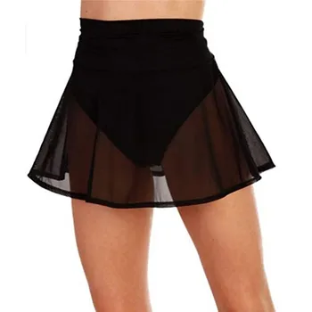 Moterų Sexy Vien Pamatyti Per Tinklelio Trumpi Sijonai Lady Vasaros Mados-Line Mini Sijonas Moteris Paplūdimio Atsitiktinis Danga-ups Clubwear