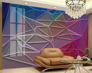 wellyu Užsakymą tapetai Šiaurės minimalistinio 3d erdvinis geometrinis kvadrato trikampio kambarį fono sienos freskos