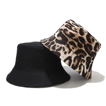 Medvilnės Kibiras-Hat Leopardas Spausdinti Medžioklės Bžūp Tendencija Moterys, Sulankstomas Suncreen Baseino Chapeau Vyrai