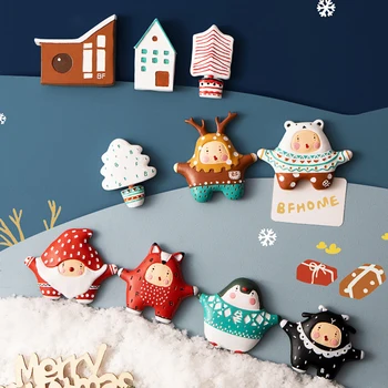 Kalėdų Šaldytuvas Magnetai Kūrybos Animacinių filmų 3D Šaldytuvas Lipdukai Šaldytuvas Pasta Kambario, Apdaila, Namų Dekoro Kalėdų Dovana