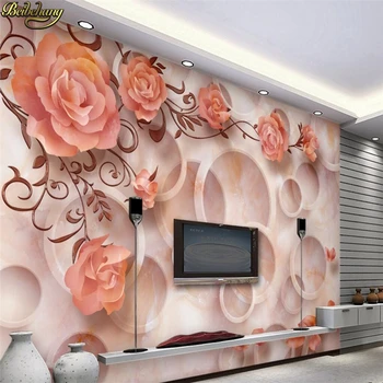 beibehang Užsakymą Foto Tapetai, Freskos 3D marmuro paramos rose TV foną papel de parede para quarto sienos popieriaus