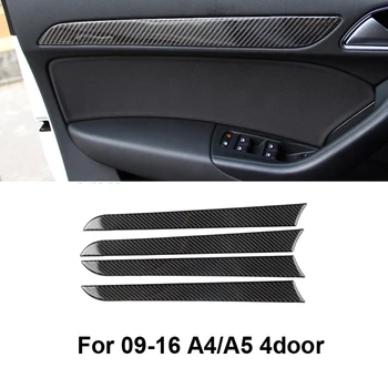 4pcs /daug Anglies pluošto Sline automobilių durų lipdukas interjero lipdukas, skirtas audi 09-16 b8 A4 automobilių tik tilptų į kairę vairavimo