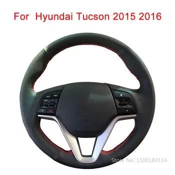 Non-slip Patvarus Juodos Odos Automobilio Vairo Dangtelis Hyundai Tucson 2015-
