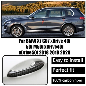 Nekilnojamojo Sausas Anglies Pluošto, Automobilių Durų Rankena Padengti Apdaila BMW X7 G07 XDrive 40i 50i M50i XDrive40i XDrive50i 2018 2019 2020