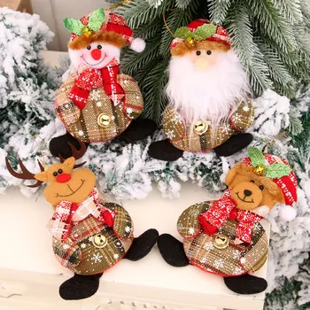 1pcs Pliušinis Kalėdų Papuošalai Xms Medžio Pliušinis Kabantys Papuošalai Santa/Sniego/Briedis/Padengti papuošimai Kalėdų Eglutė Pakabukas