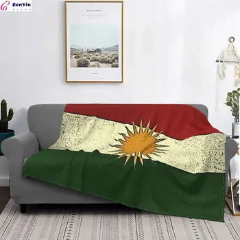 Kurdistano Vėliavos Pledas Flanelė Populiarus Daugiafunkcį Šiltas Mesti Pledai, antklodės lovos