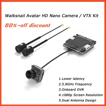 Walksnail Avataras HD Nano Fotoaparatas / VTX Rinkinys Low Latency 1080p Ekrano Rezoliucija 5.8 GHz Dažnio Borto DVR skirtas FPV Drone
