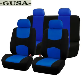 GUSA 4PCS/9PCS Automobilių Sėdynės Padengti Poliesterio Pluošto Nusidėvėjimui Atsparaus Audinio Sėdynės Padengti Universalus oro Pagalvė Suderinamos Automobilio interjero