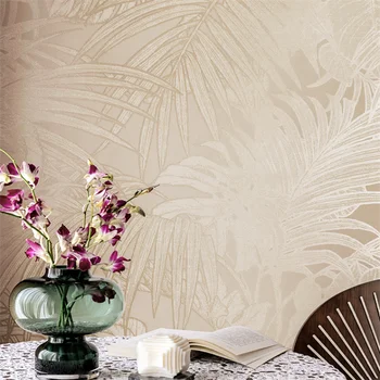 Pietryčių Azijos atogrąžų miškų neaustinių gysločių lapų palmių lapų tapetai gyvenimo kambario, miegamasis fono sienos popieriaus behang
