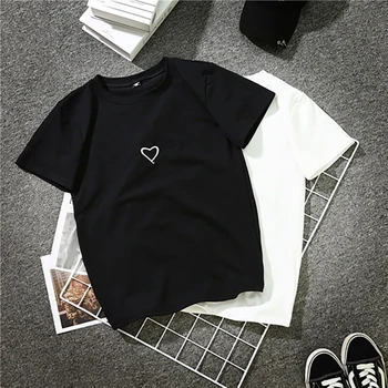 2023 naujas mados korėjos versija Harajuku spausdinti marškinėliai medvilniniai moteriški O-kaklo trumparankoviai marškinėliai atsitiktinis palaidų T-shirt