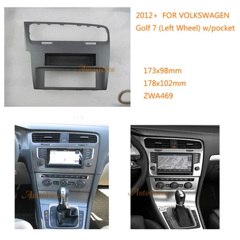 11-469 Automobilio Radijo fascia VOLKSWAGEN Golf 7 2012+ Kairėje Varantys w/kišenė facia rėmo skydelis brūkšnys mount kit adapteris