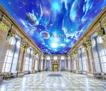Tinkinti Viešbučio Bare Darželio Tapetai gyvenimo kambario, Miegamasis 3d Lubos, Žvaigždėtas dangus Kosminės Lubų freska