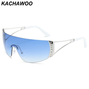 Kachawoo vienas gabalas objektyvas didelis rėmo akiniai nuo saulės taškus vyrų, moterų kalnų krištolas vėjo derliaus saulės akiniai, sporto mėlyna pilka, rožinė