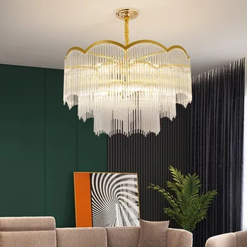 Kambarį liustra post modernaus minimalistinio atmosfera kambarys miegamasis šviesos prabangos dizaineris krištolo sietynas
